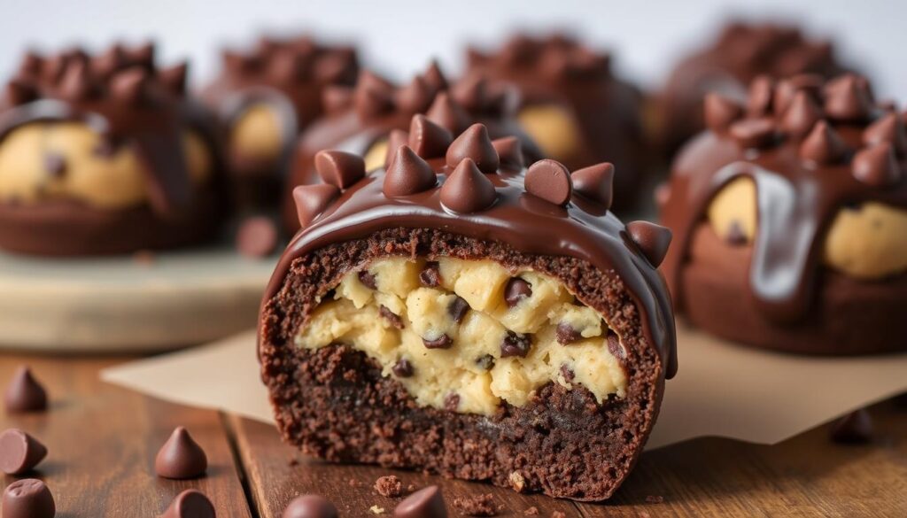 Chocolate Chip Cookie Dough Brownie Bombs