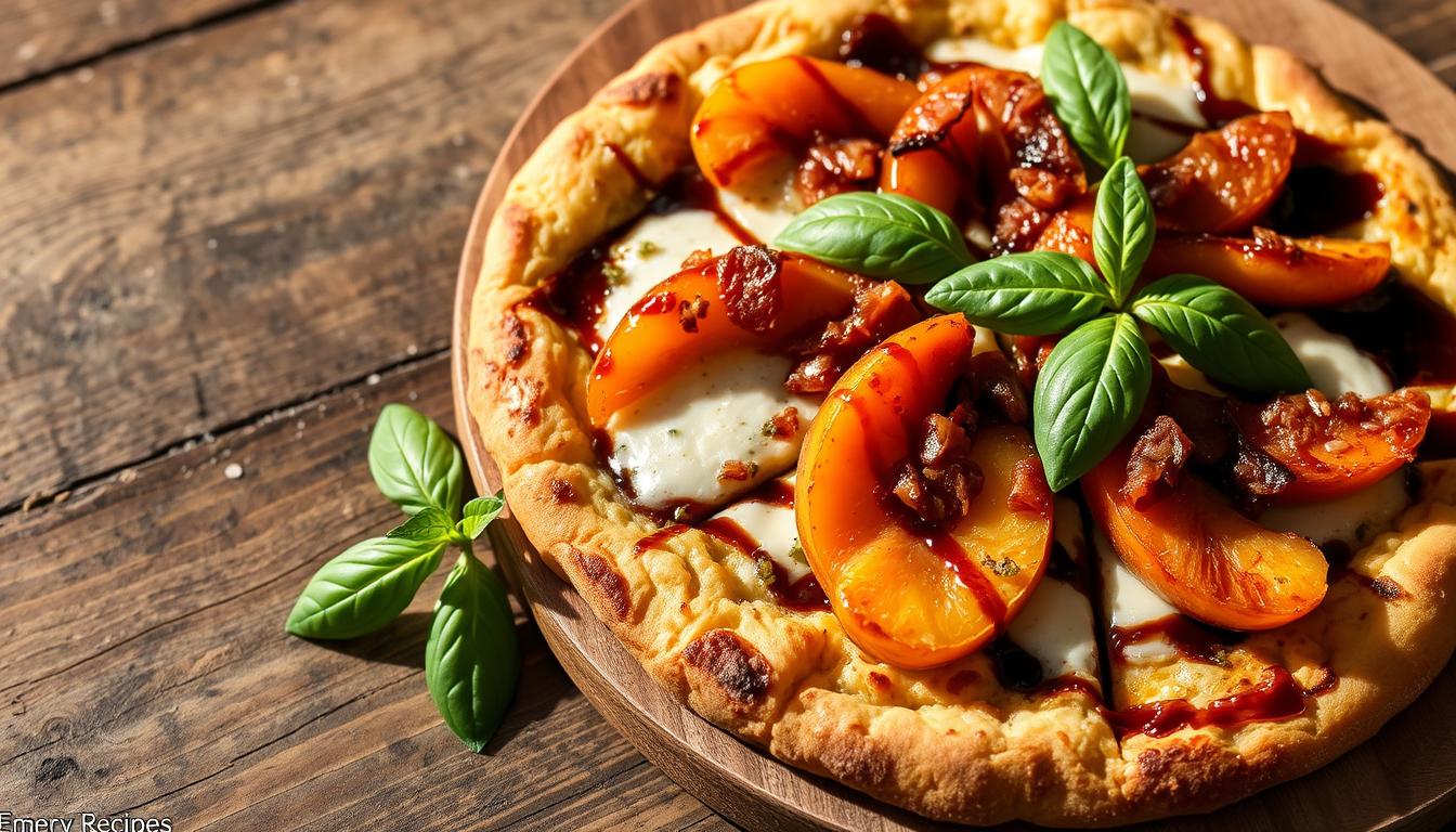 Fried Peach and Pancetta Pizza