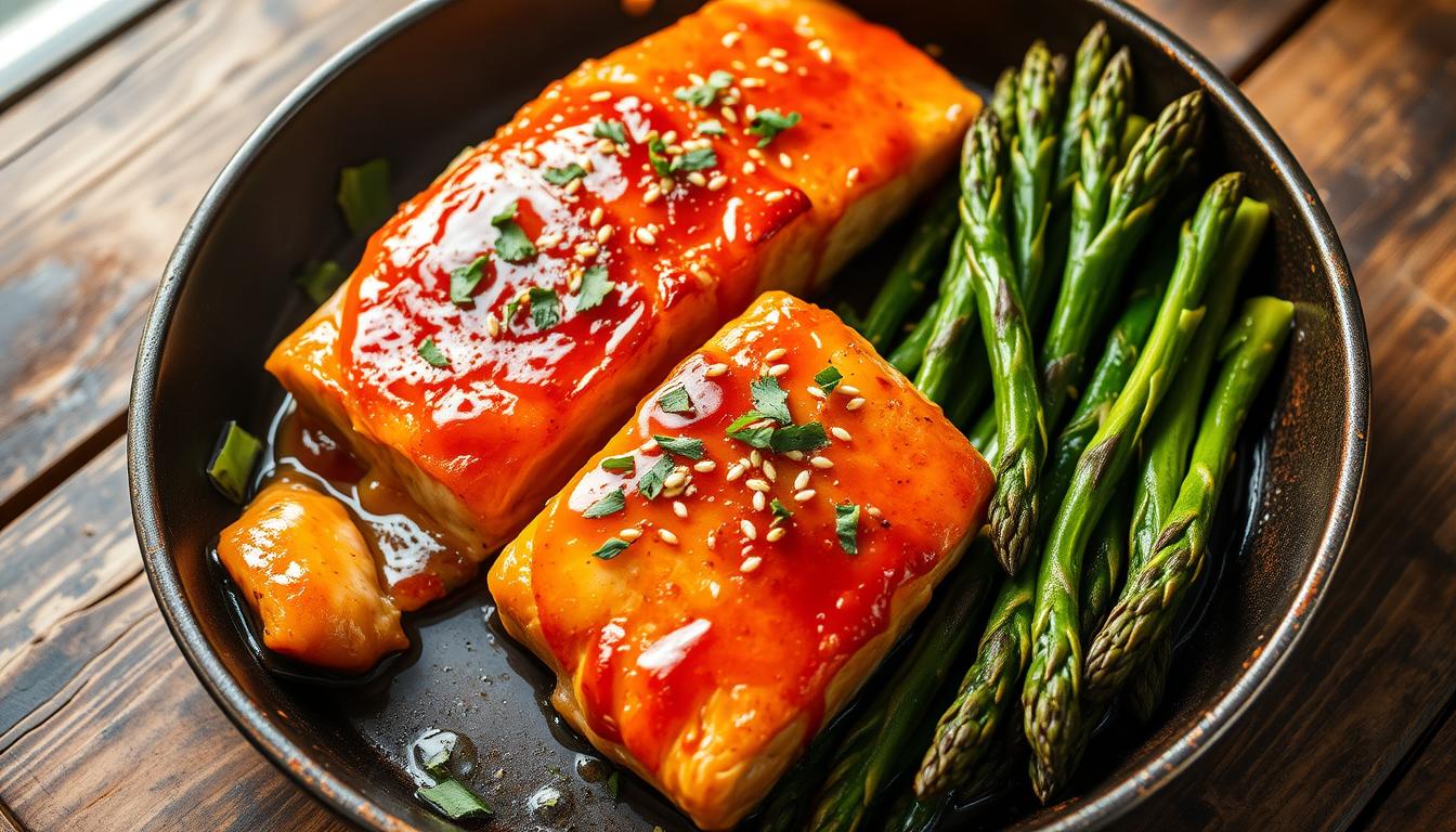 Honey Garlic Salmon and Asparagus