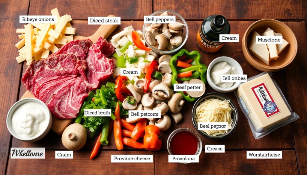 Philly cheese steak soup ingredients