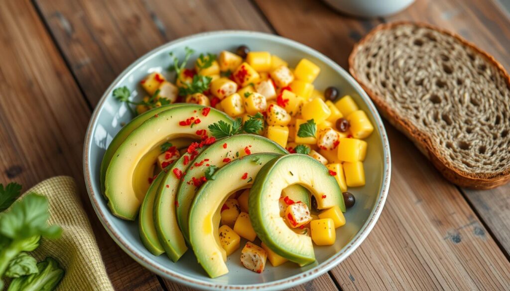 avocado and corn breakfast combination