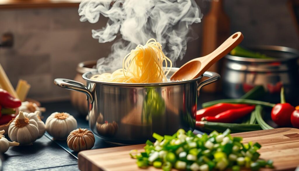 cooking noodles for garlic chilli noodle recipe